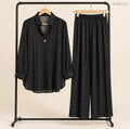 Black Polka Dot Single-Button Shirt & Trouser Set