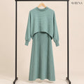 Mint Green Textured Layered Maxi Dress